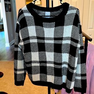 Black and white checkered sweater